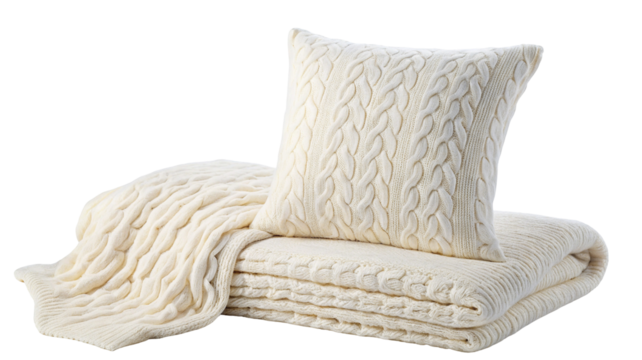 Cozy knitted throw blanket and pillow set for ultimate comfort and home decor enhancement style