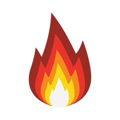 Modern Flat Flame Vector Icon with Layered Gradient for UI and Infographic Design