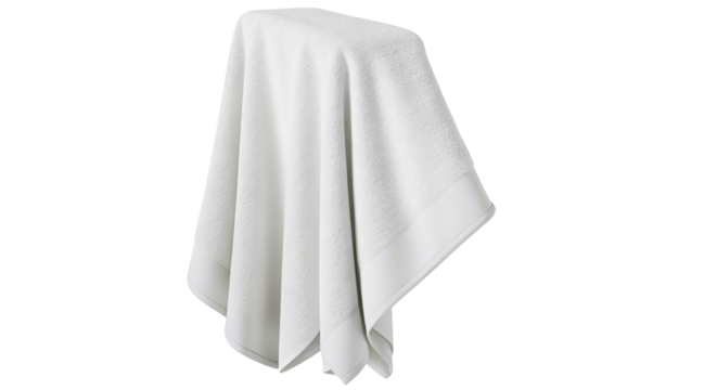White cloth draped over invisible object isolated on black background for creative usage