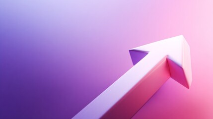 Upward Arrow Symbol on Gradient Pink and Purple Background