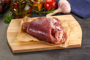 Raw uncooked turkey thigh fillet