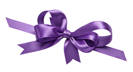 Elegant purple ribbon bow for gift wrapping embellishments in premium quality satin material