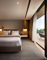 modern hotel room interior, AI generated