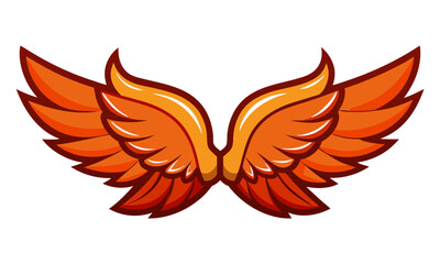 Obraz premium Stylized fiery orange wings on black background