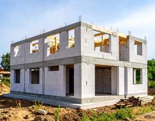 Under-construction house frame