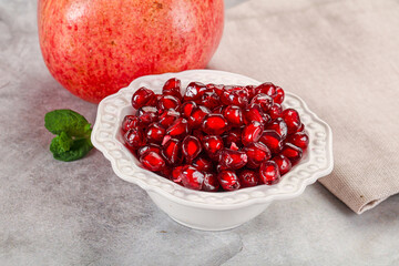 Ripe sweet red pomegranate seeds