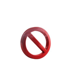 Red circle with diagonal slash, 3D effect