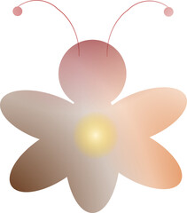 Cartoon Butterfly with Antenna Illustration on Transparent Background for Celebrations and Children's Themes