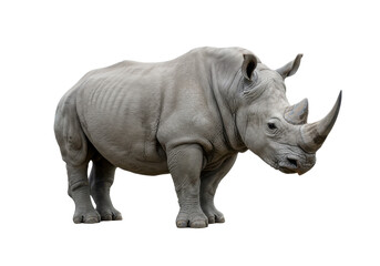 Obraz premium A majestic rhinoceros standing in a natural habitat, showcasing its strength and beauty