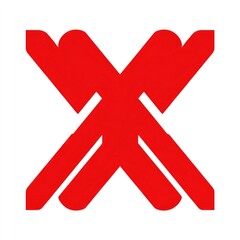 Fototapeta premium Red stylized capital X