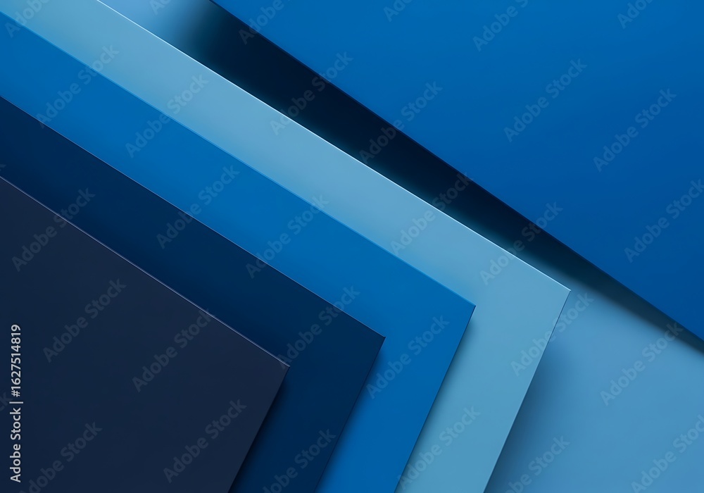 Poster blue layered abstract background with diagonal geometric paper design composition