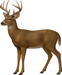 White-Tailed Deer Isolated Design