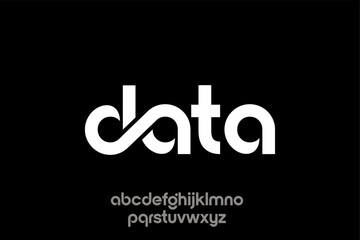 Data logo typography with full lowercase alphabet