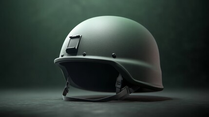 Fototapeta premium A 3D military helmet vector shows protection, defense, and soldier identity in warfare or security-themed designs. 