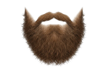 Realistic brown beard illustration with detailed texture against a transparent background