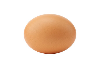 Close-up of a single brown egg on a plain background, showcasing its smooth texture and natural color
