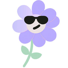 Flower with sunglasses
