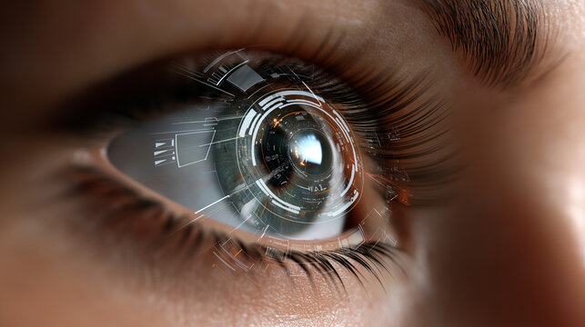 Human Eye Augmented Reality Interface with Transparent HUD Overlay