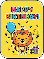 Obraz premium Adorable Birthday Greeting Card