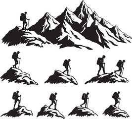 Hiking and Mountain SVG Bundle

Outdoor Explorer Silhouette Set

Wilderness Hike Scene Clipart