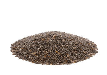 A close-up view of a mound of assorted gravel stones on a plain background