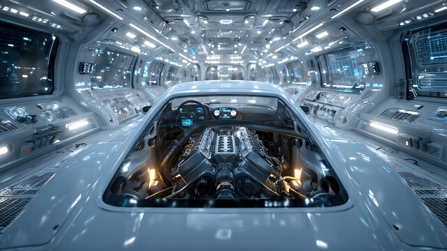 Advanced Vehicle On A High Tech Production Line - Powered by Adobe