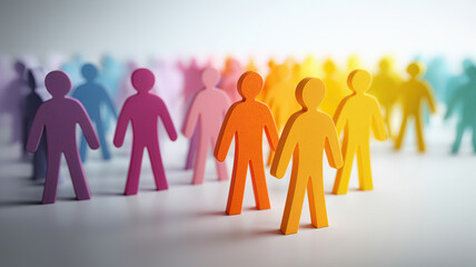 Colorful Silhouettes Symbolize Diversity and Unity