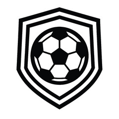 Obraz premium Classic Soccer Ball Emblem Design within a Shield - Digital Illustration