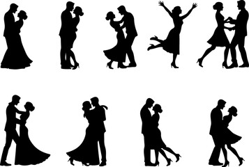 Obraz premium Elegant Female Silhouette Profile Bundle