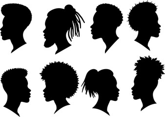 Elegant Female Silhouette Profile Bundle