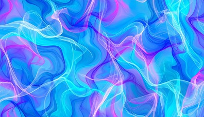 Fototapeta premium Featuring a mix of blue, cyan, magenta, and purple. Fine, transparent lines create effects like smoke, liquid, or glowing waves of energy. The design is modern, futuristic, d