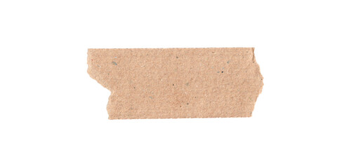 Vintage brown Torn Paper on a Transparent Background, Adhesive paper tape isolated on a white background	
