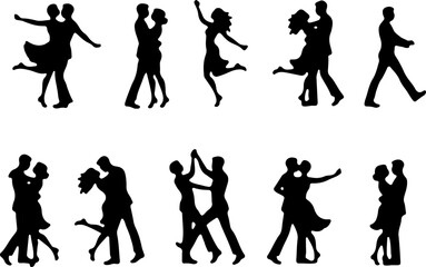 Dancing Couples And Female  Profile with Various Hairstyles" Bundle