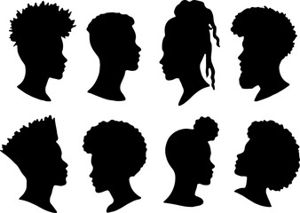 Dancing Couples And Female  Profile with Various Hairstyles" Bundle