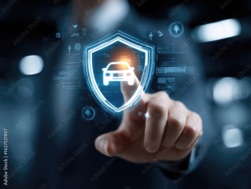 Aufkleber digital interface for vehicle security features in a modern setting