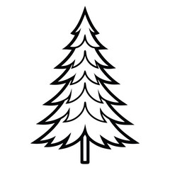 Obraz premium Detailed fir tree silhouette vector