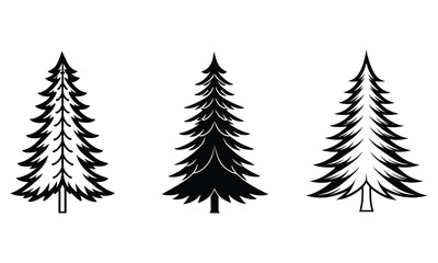 Obraz premium Stylized fir tree silhouette with simple details