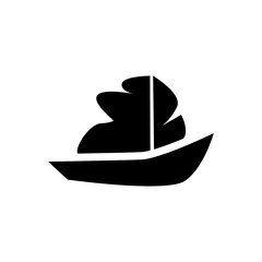 Black ship icon Black ship logo. Vector illustration of a black ship, on a white background.