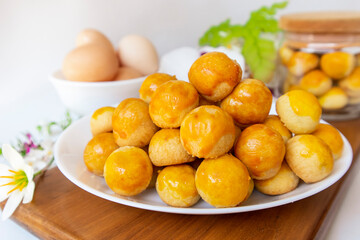 Kue nastar or pineapple tart. indonesian eid snack. suitable for recipe, article, catalogue, or any commercial purposes