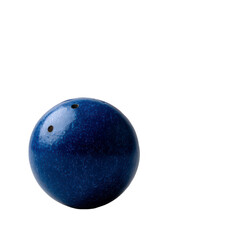 Deep blue bowling ball, two holes