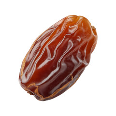 Obraz premium Wrinkled Medjool Date with Golden Hues isolated on a transparent background dried fruit