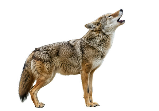Majestic coyote howling powerfully, capturing wild spirit and untamed nature