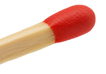 Close-up of a matchstick with a vibrant red tip against a dark background