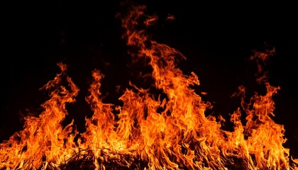  "Rising Red Flames Against Black"