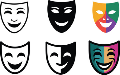 Explore diverse emotions with expressive smiling theatre masks