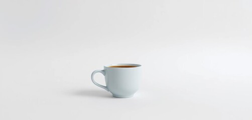 Fototapeta premium A steaming coffee cup sits alone on a pristine white background, delicious, cafe