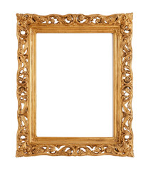 Ornate gold-toned wooden picture frame (1)