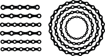 Dynamic bicycle chain designs offering strength and stylish mechanical appeal