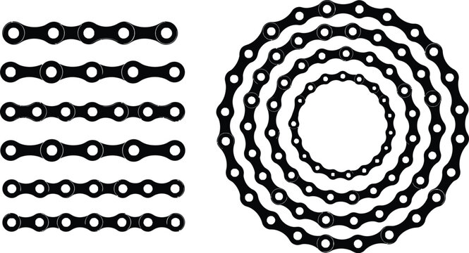 Dynamic bicycle chain designs offering strength and stylish mechanical appeal