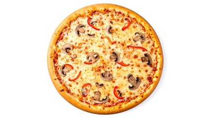 Pizza with mushrooms and peppers